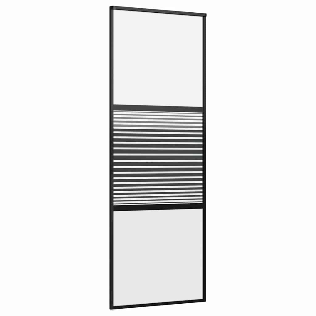 Vidaxl glazen deur gestreept zwart 90 x 2 x 205 cm aluminium