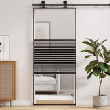 Vidaxl glazen deur gestreept zwart 90 x 2 x 205 cm aluminium