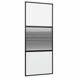 Vidaxl glazen deur gestreept zwart 90 x 2 x 205 cm aluminium