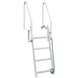 Vidaxl 4-treden haventrap zilver 58 x 77 x 166 cm aluminium