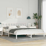 Vidaxl bedframe met hoofdeinde wit 180 x 200 cm massief grenenhout
