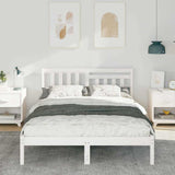 Vidaxl bedframe met hoofdeinde wit 120 x 200 cm massief grenenhout