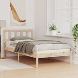 Vidaxl bedframe met hoofdeinde bruin 90 x 190 cm massief grenenhout