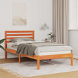 Vidaxl bedframe met hoofdeinde wasbruin 80 x 200 cm massief grenenhout