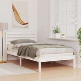 Vidaxl bedframe met hoofdeinde wit 75 x 190 cm massief grenenhout