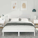 Vidaxl bedframe met hoofdeinde wit 200 x 200 cm massief grenenhout