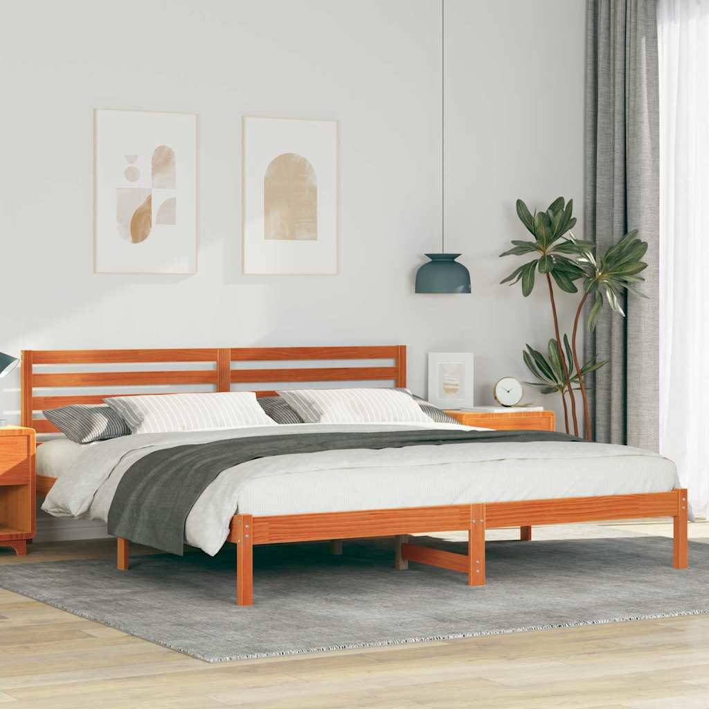 Vidaxl bedframe wasbruin 200 x 200 cm massief grenenhout