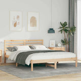 Vidaxl bedframe met hoofdeinde bruin 160 x 200 cm massief grenenhout