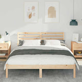 Vidaxl bedframe met hoofdeinde bruin 160 x 200 cm massief grenenhout