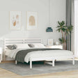 Vidaxl bedframe met hoofdeinde wit 140 x 200 cm massief grenenhout
