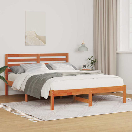 Vidaxl bedframe wasbruin 120 x 200 cm massief grenenhout