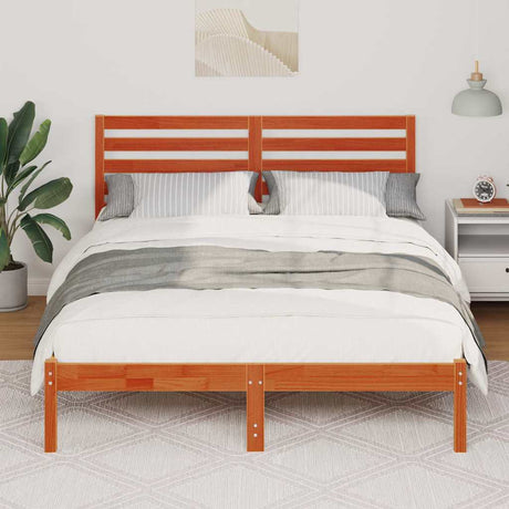 Vidaxl bedframe wasbruin 120 x 200 cm massief grenenhout