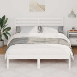 Vidaxl bedframe met hoofdeinde wit 140 x 190 cm massief grenenhout