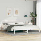 Vidaxl bedframe met hoofdeinde wit 200 x 210 cm massief grenenhout