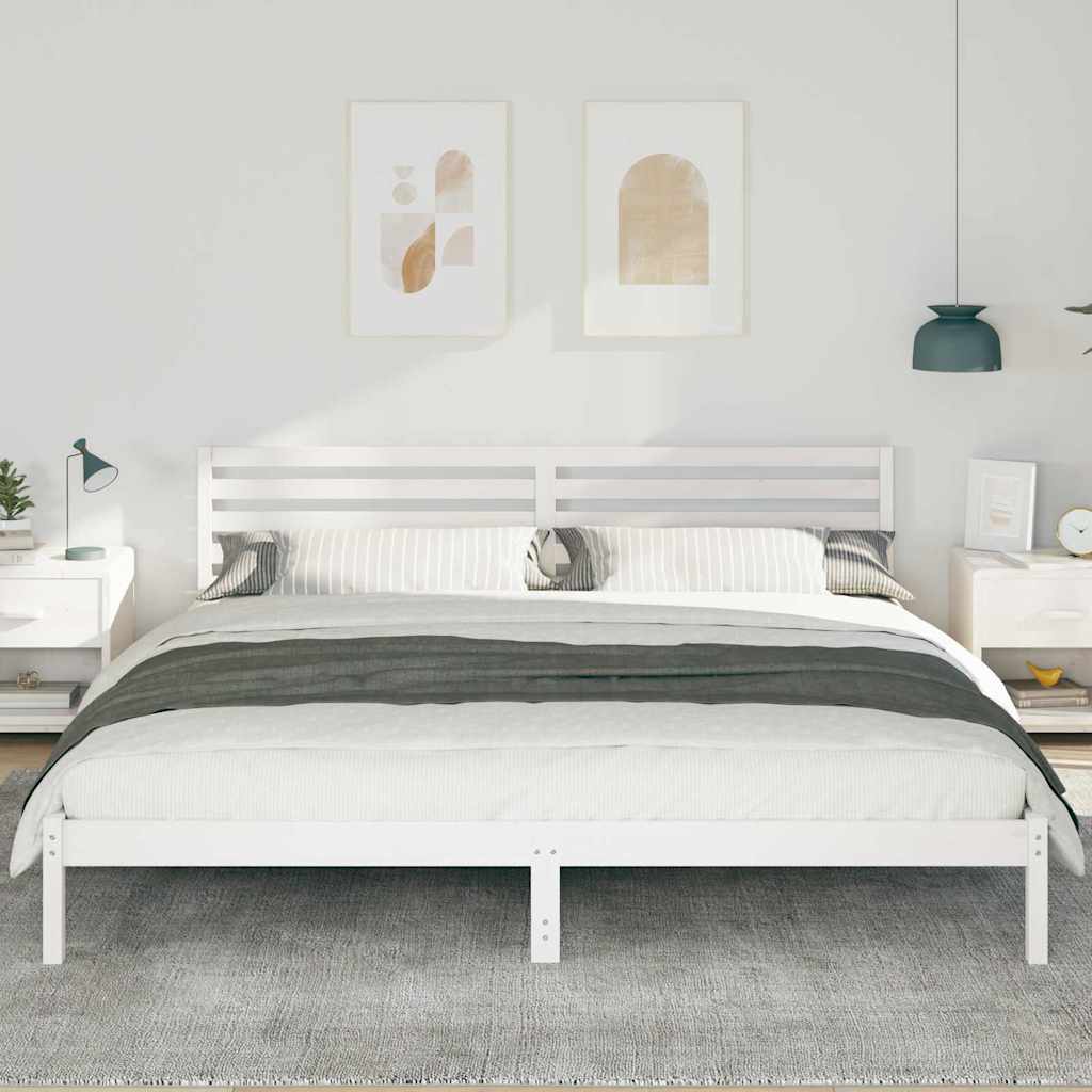 Vidaxl bedframe met hoofdeinde wit 200 x 210 cm massief grenenhout