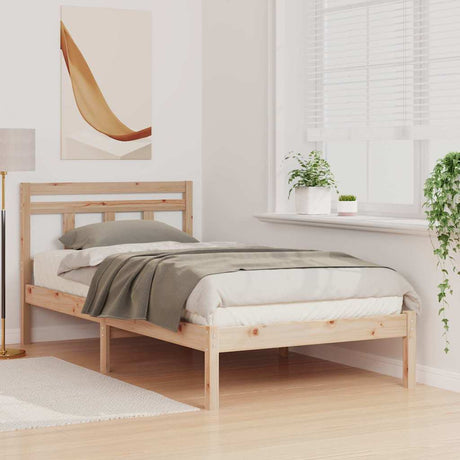 Vidaxl bedframe bruin 90 x 200 cm massief grenenhout