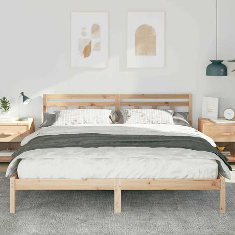 Vidaxl bedframe bruin 200 x 200 cm massief grenenhout