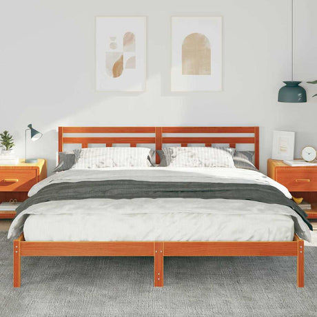Vidaxl bedframe bruin 200 x 200 cm massief grenenhout