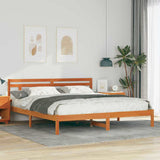 Vidaxl bedframe met hoofdeinde bruin grenenhout