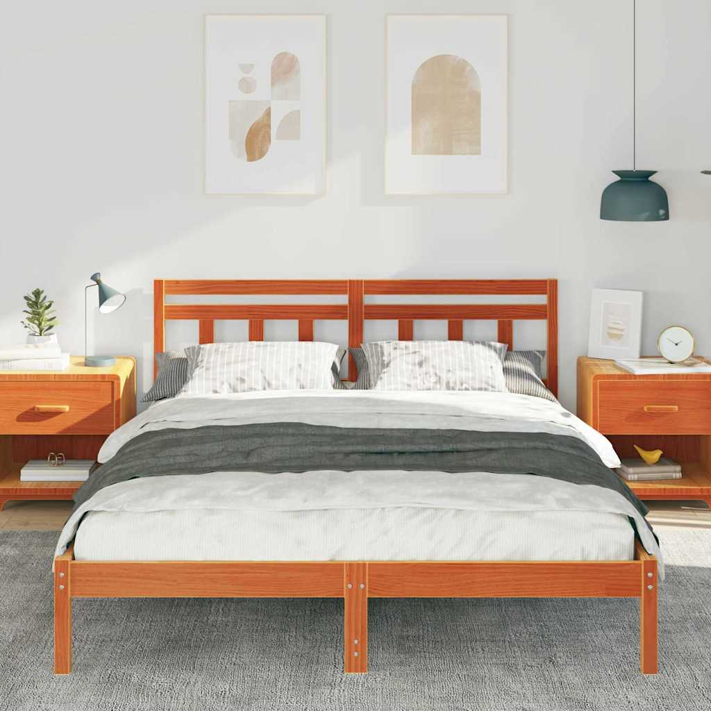 Vidaxl bedframe bruin 160 x 200 cm massief grenenhout