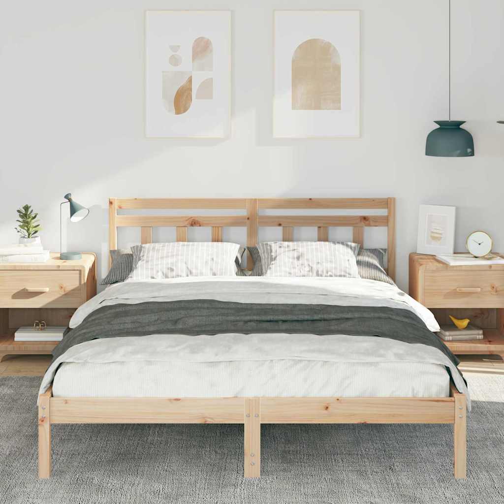 Vidaxl bedframe bruin 140 x 200 cm massief grenenhout