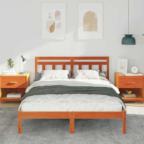 Vidaxl bedframe bruin 120 x 200 cm massief grenenhout