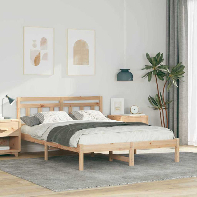 Vidaxl bedframe bruin 140 x 190 cm massief grenenhout