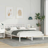 Vidaxl bedframe wit 140 x 190 cm massief grenenhout