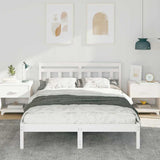 Vidaxl bedframe wit 140 x 190 cm massief grenenhout