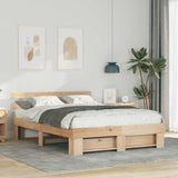 Vidaxl bedframe met hoofdeinde bruin 150 x 200 cm massief grenenhout