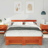 Vidaxl bedframe wasbruin 140 x 200 cm massief grenenhout