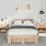 Vidaxl bedframe met hoofdeinde bruin 140 x 190 cm massief grenenhout