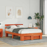 Vidaxl bedframe wasbruin 135 x 190 cm massief grenenhout