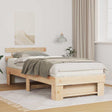 Vidaxl bedframe met hoofdeinde bruin 90 x 200 cm massief grenenhout