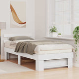 Vidaxl bedframe met hoofdeinde wit 90 x 190 cm massief grenenhout