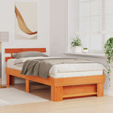 Vidaxl bedframe met hoofdeinde wasbruin 90 x 190 cm massief grenenhout