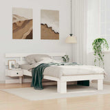 Vidaxl bedframe met hoofdeinde wit 100 x 200 cm massief grenenhout