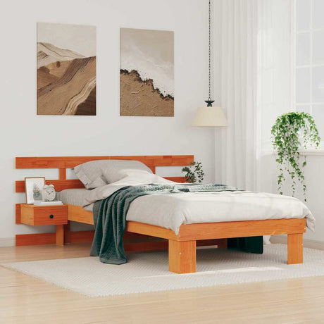 Vidaxl bedframe wasbruin 100 x 200 cm massief grenenhout