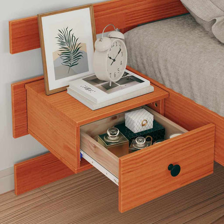 Vidaxl bedframe met hoofdeinde wasbruin 75 x 190 cm massief grenenhout