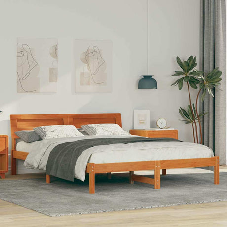 Vidaxl bedframe wasbruin 140 x 200 cm massief grenenhout