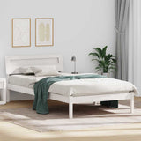 Vidaxl bedframe met hoofdeinde wit 100 x 200 cm massief grenenhout