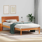 Vidaxl bedframe met hoofdeinde wasbruin 90 x 200 cm massief grenenhout