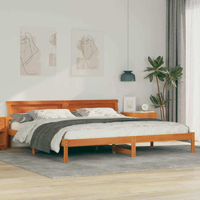 Vidaxl bedframe wasbruin 180 x 200 cm massief grenenhout