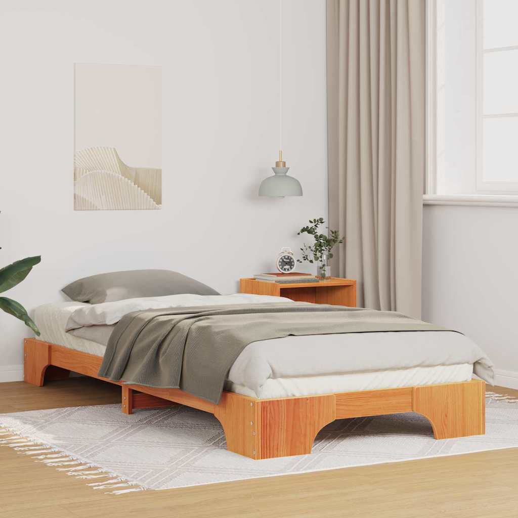 Vidaxl bedframe bruin 90 x 210 cm massief grenenhout