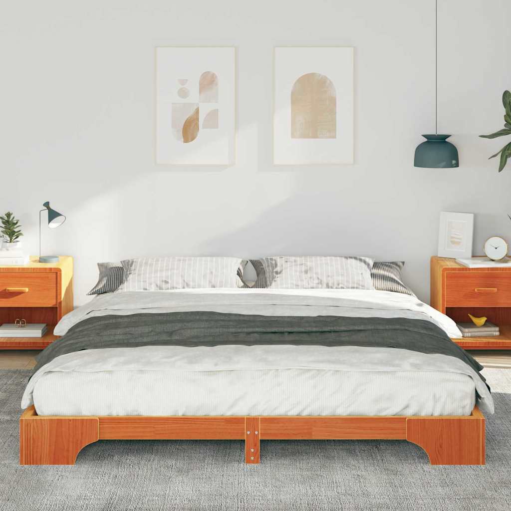 Vidaxl bedframe bruin 180 x 210 cm massief grenenhout
