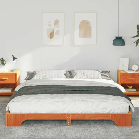 Vidaxl bedframe bruin 200 x 210 cm massief grenenhout