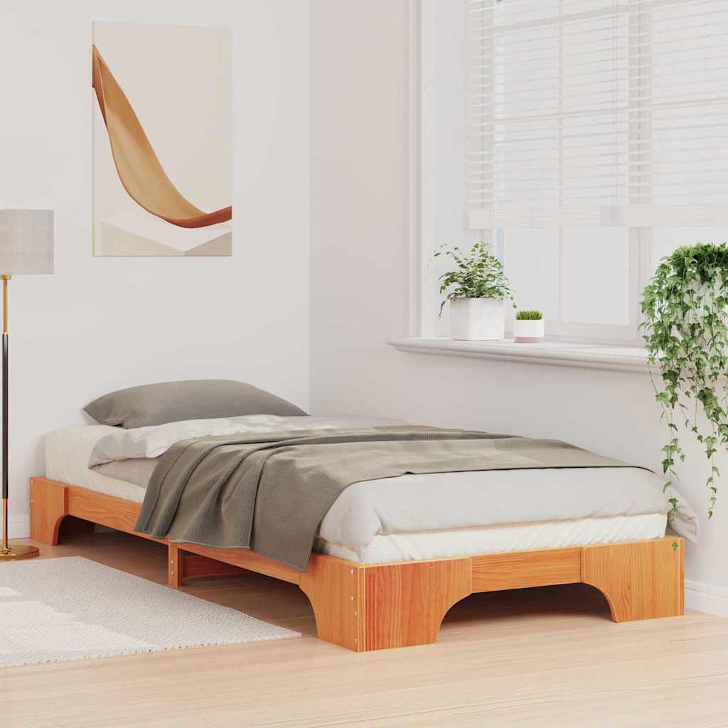 Vidaxl bedframe bruin 80 x 220 cm massief grenenhout