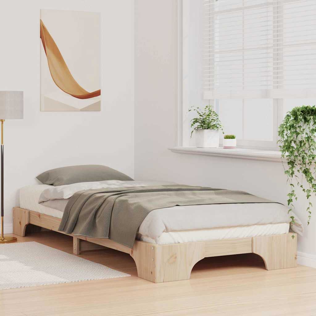 Vidaxl bedframe bruin 90 x 220 cm massief grenenhout