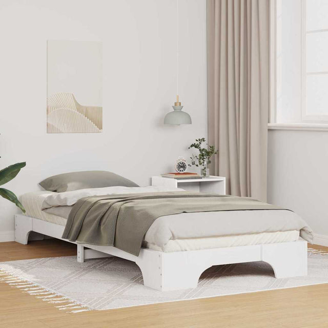 Vidaxl bedframe wit 90 x 220 cm massief grenenhout