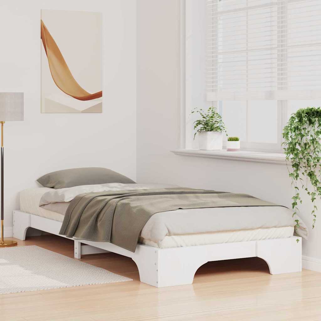 Vidaxl bedframe wit 90 x 220 cm massief grenenhout